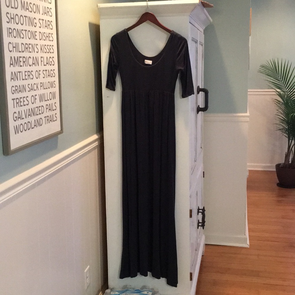 Forest Green Mid-sleeve maxi dress